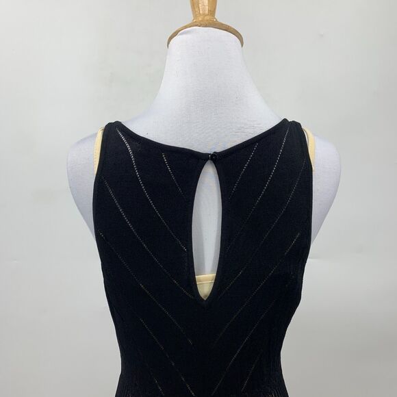 Arden B Crochet Bodycon Midi Dress M Medium Keyhole Attached Slip Perforated - Picture 6 of 11